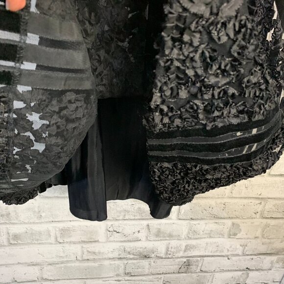 Badgley Mischka Black Velvet Silk Strapless Empire Waist Babydoll Formal Dress - Picture 9 of 16